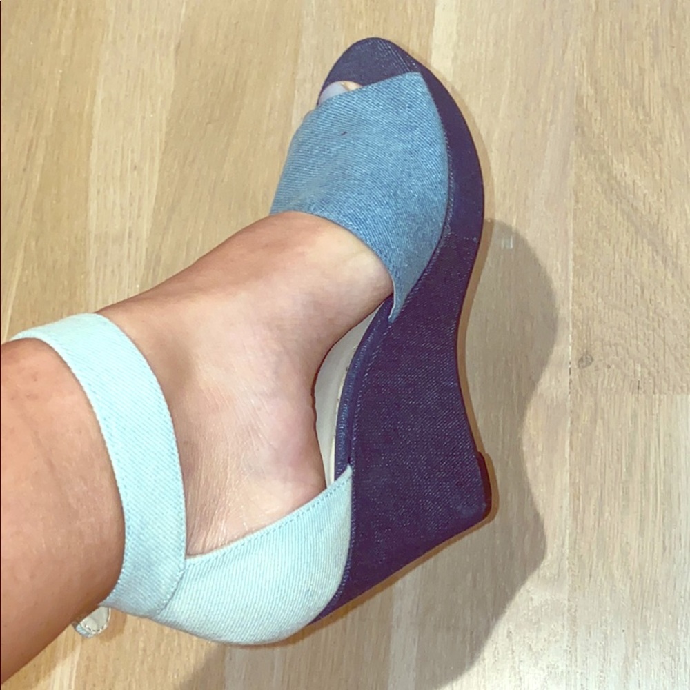 Marc Fisher Denim Wedges